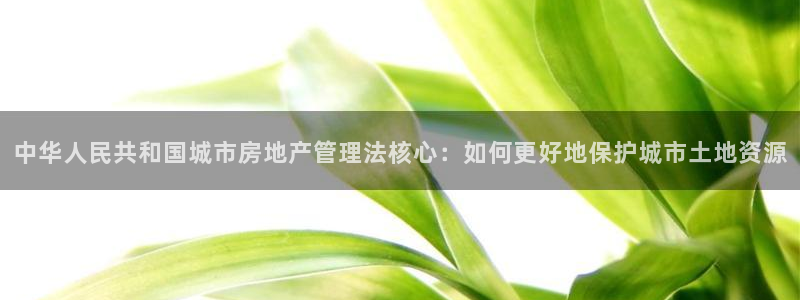 和记官网客户端：中华人民共和国城市房地产管理法核心：如何更好