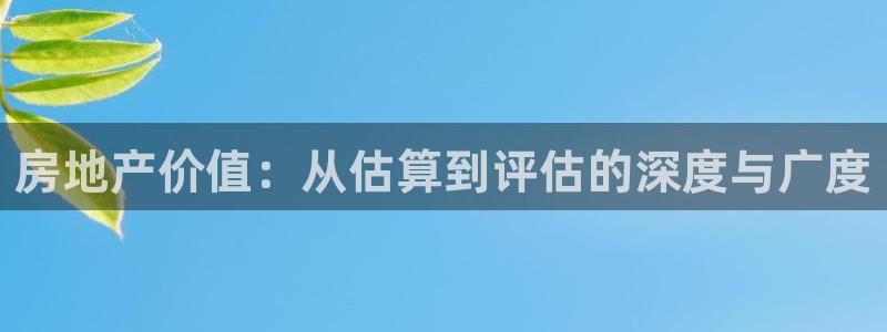 和力记易官网：房地产价值：从估算到评估的深度与广度