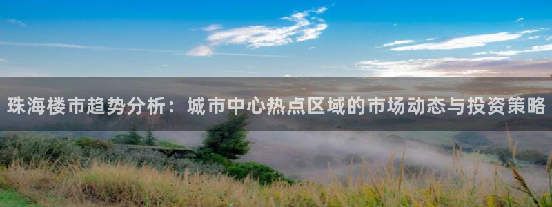广州和德记官网：珠海楼市趋势分析：城市中心热点区域的市场动态