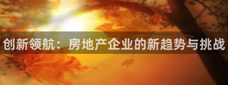 澳门和记 官网：创新领航：房地产企业的新趋势与挑战