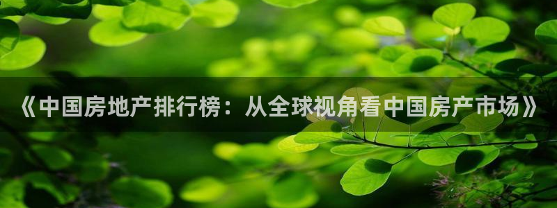 和记官网首页：《中国房地产排行榜：从全球视角看中国房产市场》