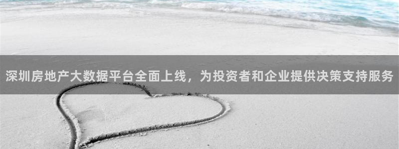 桃源记九游和官网：深圳房地产大数据平台全面上线，为投资者和企